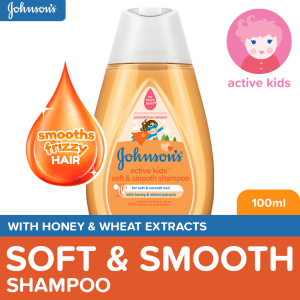 Johnsons Active Kids Soft & Smooth Baby Shampoo 100ml - Shampoo for Kids For Kids Bath