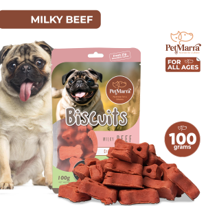 PetMarra Biscuits Dog Treats Milky Beef Flavor 100g treat dogs puppies food snacks pets foods all stages