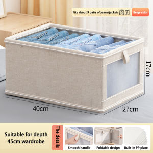 Japanese-style fabric linen clothes storage box wardrobe drawer type mesh finishing cabinet