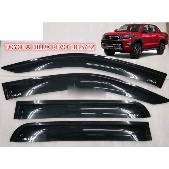 thumbnail image 2 of Black Weather Shields / Window Visors For Toyota Hilux Revo 4 Door (2015+) - GAMA, Set Of 4 2 of 4