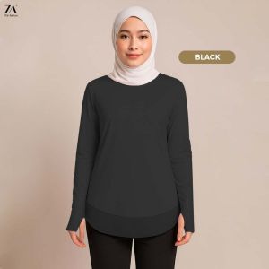 ZOE ARISAH Ledrina Baju Latihan Sukan Muslimah Training Shirt Wanita Murah SPF50 Quick Dry New Sport Wear ZOE ARISSA