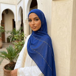 JPTD Soft Rhinestone Hijab Scarf Plain Design Solid Color Long Muffler Fashion Modal Cotton Jersey Hijab For Women