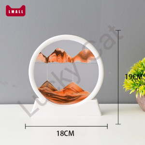 【SG STOCK】New Simple 3D Landscape Quicksand Painting house decoration Round Glass Crafts Hourglass Creative Ornaments Commemorat