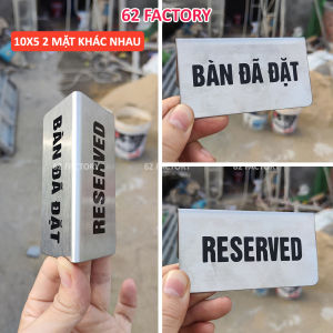 [Inox] Biển đặt bàn bảng bàn đã đặt biển Reserved loại cao cấp bằng inox 304 chất lượng cao