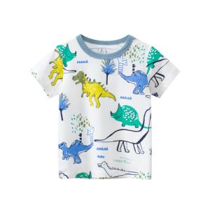 [zensasi] Baju Kaos T-Shirt Anak Laki-Laki Lengan Pendek Gambar Dinosaurus Warna Putih