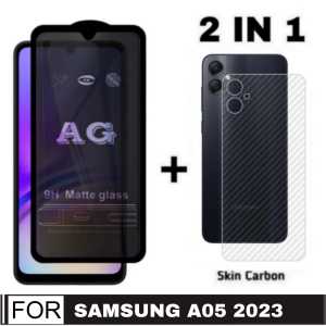 PAKET 2 IN 1 TEMPERED GLASS AG MATTE 9H ANTI FINGERPRINT SAMSUNG S23 FE 5G / A05 / A05S 2023 / A04 / A14 5G / A04E 2022 / XIAOMI REDMI 12 / POCO F5 / POCO X5 PRO 5G / NOTE 12 4G / NOTE 12 PRO 4G / NOTE 12 PRO 5G / REALME 11 4G 2023 / C53 NFC
