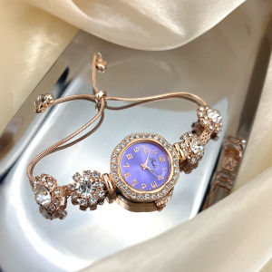 Hợp thời trang kim cương có kim cương giả bên trong xem cho thời trang nữ Niche Bracelet của phụ nữ Đồng hồ Vòng cổ nữ Đồng hồ thạch anh