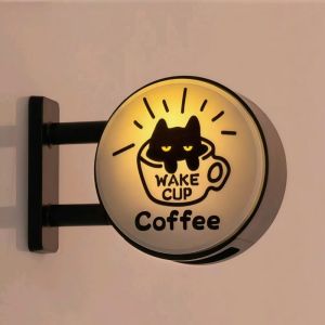 CRNGW ic Coffee Corner Light Sign Creative Atmosphere Retro Style Glowing Fridge High-quality Decoration Lamp Label Refrigerator Patch Coffee Shop