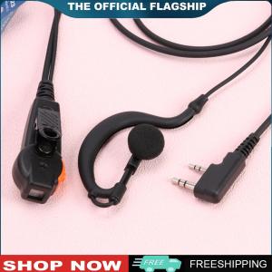 【New Arrival】 2 Pin Walkie Talkie Headset Earphones K-Plug PU Wired Radio Earpiece Headset Dual PTT with Microphone for Kenwood Baofeng 888S TYT