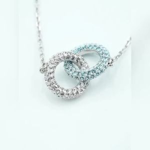 Swarovski Crystal stone necklace for women non-fading silver jewelry high-quality diamond hand design