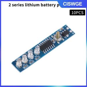 CISWGE 10 chiếc Mô-đun chỉ báo dung lượng pin lithium 18650 37V loại đơn cho 1–4S thiết bị kiểm tra mức năng lượng bằng phần trăm bảng hiển thị LED 2S