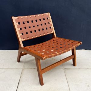 Taro Woven Lounge Chair / Mid-Century Woven Leather Chair - FRM7310