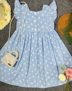 Jimmedy.id - 45 Jasmine Dress / Dress Anak Perempuan Motif Kotak Bunga Bahan Katun Usia 3 - 7 Tahun