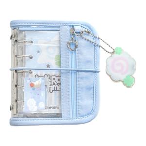 Refillable 5 Rings Binder Notebook with Refill Paper 5 Holes Binder Planner 12.3x9.8CM Cartoon PVC 5 Rings Binder Covers
