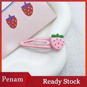 [PAM] 2 Pcs Cute Sweet Strawberry Hairpin Lovely Pink Hair Clips Girls Bangs Clips BB Snap Clip Hair Accessories