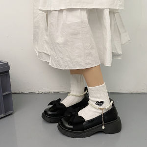 สินค้าเฉพาะจุด รองเท้าแมรี่เจน ส้นสูง วัสดุหนัง รองเท้าส้นตึกส้นหนา สไตล์แฟชั่นของผู้หญิง ส้นสูงโลลิต้าญี่ปุ่น