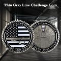 Thin Gray Line Coin, Correctional Officer Silver Challenge Coins Honor Correctional Officers Gray Prison Coin Law Enforcement Appreciation Gifts. 