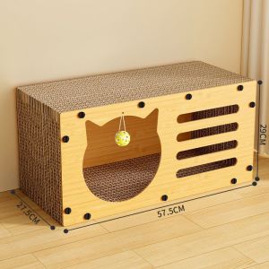 Cat House Kucing Rumah Corrugate Paper Bed Cat Nest Durable Cat Scratcher Kitten House Environmentally friendly and recyclable猫屋