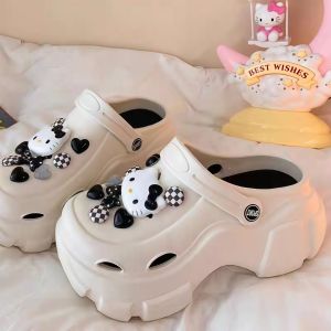 [Free Shipping] 2026Eva WomenS Thick-Soled Perforated Sandals For Outdoor Wear Non-Slip High-Heeled Beach Versatile Sandals And Slippers Cartoon Style Durable