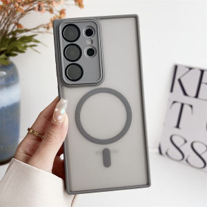 Camera Protection Lens Protective Case Matte Cover for Samsung S25 S24 S26 Ultra Magnetic Magnet Charging Armor Cell Phone Shell