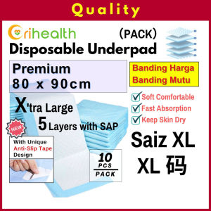 New Member ExclusiveOrihealth Underpad 80cm x 90cm XL 5 Ply BLUE BIG with SAP Premium 10s