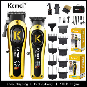 KEMEI Km-1800+Km-1801 set 7000rpm Hair Clipper Multifunctional Clipper Rechargeable Electric Trimmer Hair Cutting