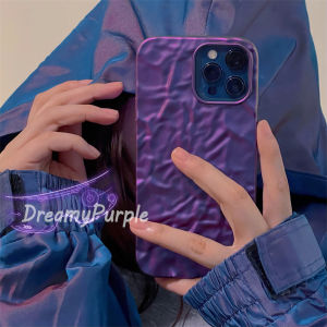 Crashstar Mạ màu tím đậm lá thiếc Thời Trang Mềm vỏ điện thoại Cho iPhone 15 14 13 12 11 Pro Max Mini XS XR X 8 + 7 Cộng Với Nhăn Chống-Mùa Thu Ốp điện thoại điện thoại sang trọng Bìa Shell Hot Bán