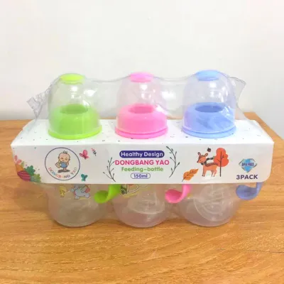 Baby Feeding Bottle 3pcs Set Colored Milk Bottles for Newborn Infant Feeding