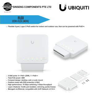 Ubiquiti Unifi USW Flex USW-Flex Outdoor 4 Port PoE Switch (46W) | Weatherproof