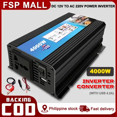 12000W Power Inverter DC 12V to AC 220V USB Fast Charger Car Power Inverter as A Emergency Equipment for Car Travel Fishing Outdoor
