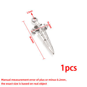 Stainless Steel Sword Shaped Cross Pendant For Jewelry Making DIY Necklace Bracelet Accessories Wholesale