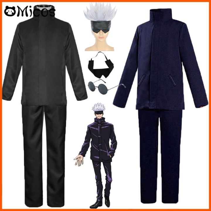 Hot Anime Jujutsu Kaisen Cosplay Costumes Gojo Satoru Clothes Set ...