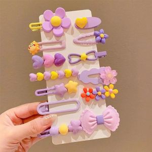 TUmama Bộ kẹp tóc hoa dễ thương cho trẻ em-thiết kế hoạt hình đáng yêu với kẹp nhựa mềm hoàn hảo cho kiểu tóc của bé gái