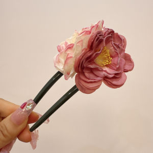 Jepit Rambut Sanggul Tusuk Konde Bunga JUMBO Bridal Comb Elegant Flower U-Shaped Hairpin TKCB