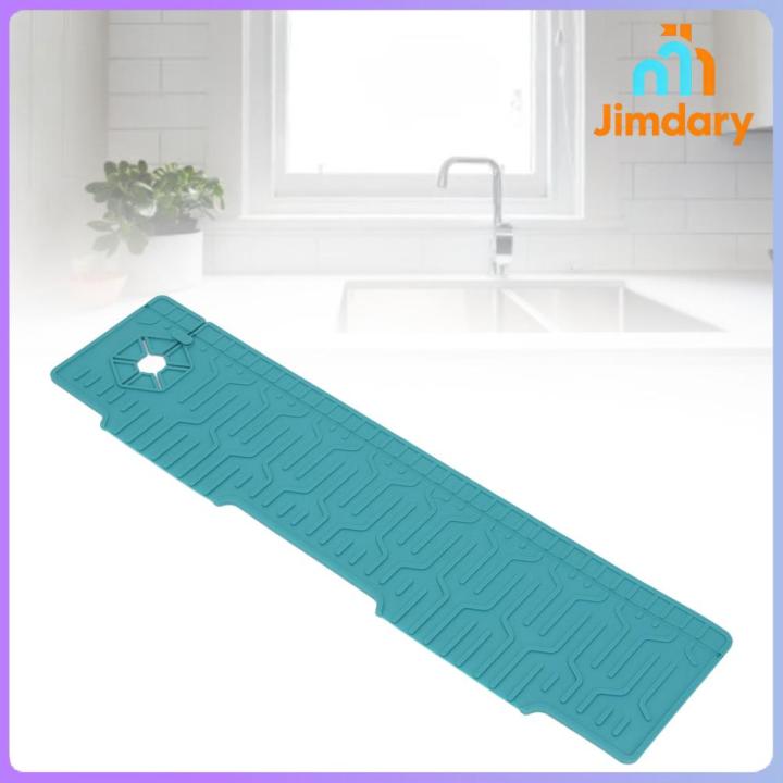 Jimdary ก๊อกน้ำจับถาดรองน้ำหยดเสื่อก๊อกน้ำ Snapon Guard สองด้านสำหรับห้องน้ำ (สีดำ)