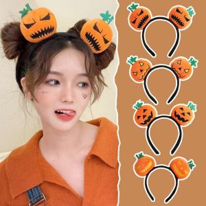 huiheyu กิ๊บติดผมฮาโลวี น ที่คาดผมฮาโลวีน halloween accessories การ์ตูนลายการ์ตูน ที่คาดผมฟักทองฮาโลวีน สีเหลืองทาเล็บ ห่วงรัดผม ที่คาดศีรษะกะโหลกศีรษะ ตลกๆ ปาร์ตี้ฟักทองหลอกหรือเลี้ยง ที่คาดผมกำมะหยี่ สำหรับผู้หญิง