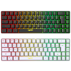 USB Wired 60% Compact Keyboard 68 Keys Small Transparent Shell Gaming Office Mute RGB Backlit Keyboard for PC Gamers