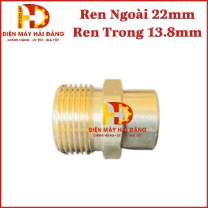 Cục nối chuyển ren 22 ra 13.8mm. Ren Trong và Ren Ngoài. Hàng Đẹp Chất Lượng
