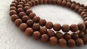 Hạt Phật bằng gỗ đàn hương đen chìm cấp độ cũ của Ấn Độ hạt cầu nguyện cho nam và nữ vòng tay thủ công bằng gỗ đàn hương cũ của Mysore chính hãng