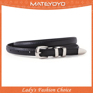 MATEYOYO แฟชั่นผู้หญิงเข็มขัดบางเข็มขัดหรูหราการออกแบบเข็มขัดผู้หญิงปรับได้เข็มขัดผู้หญิงชั้นสอง Cowhide สายยาวเอวยางยืดชุดเสื้อคลุมหัวเข็มขัด Alloy ตก แต่ง