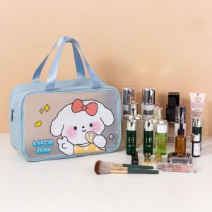 XUNXUAN Cute Cartoon PVC Cosmetic Bag Ins Portable Transparent Wash Bag Handbag Large-Capacity Wash Pouch Travel