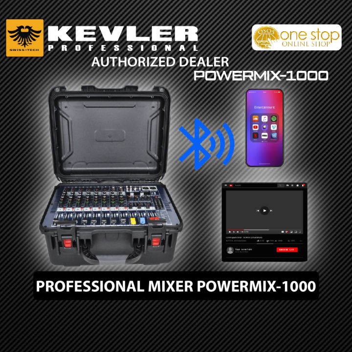 Kevler Professional Portable 10 Channel Mixer Audio Powered/Active