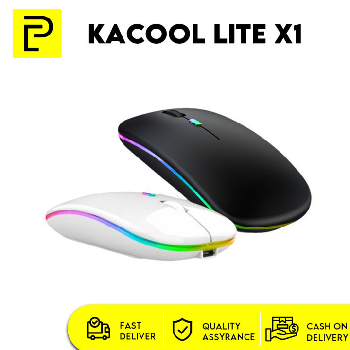 KACOOL Wireless Mouse Bluetooth Mouse Rechargeable Mouse with Backlit Bluetooth 5.1/USB 2.4Ghz LED Silent Mouse