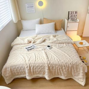 Fluffee - Wool Double Layer Wool Thick Blanket | Warm Blanket Double Queen King Size Comforter