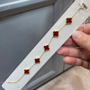 Ganten🍎Gelang Empat Daun Semanggi Gelang Mewah Ringan Gelang Bunga Zirkon Ceruk COD