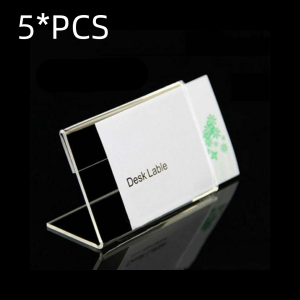 5PCS Acrylic Clear Sign Display Holder L-shaped Desktop Price Tag Display Stand Business Card Holders
