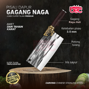 [BEC] Pisau Dapur Gagang Naga Jumbo Super Tajam Golok Daging