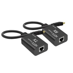 60M HDMI Network Cable Extender Over RJ45 Cat5e Cat6 Ethernet Cable Video Transmitter and Receiver