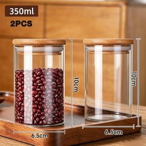 Kit Furniture 330ML-850ML Screw Lid Glass Jar Airtight Spice Food Storage Container Spice Bottles Balang
