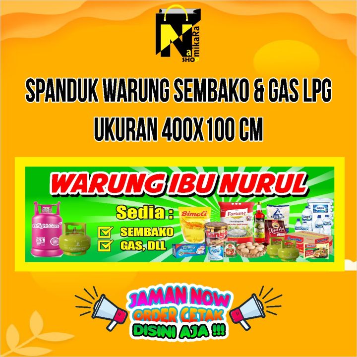 Spanduk Banner warung sembako / Banner warung sembako dan gas lpg ...